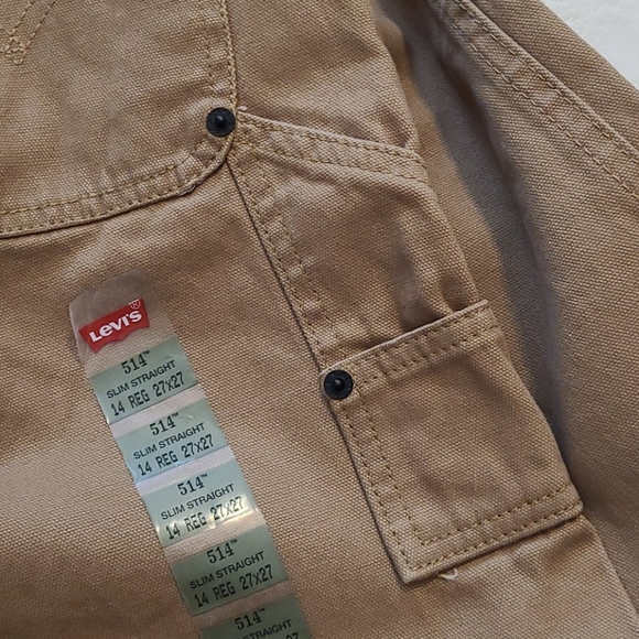 SOLD Levi's Boy's Slim Straight Tan Khaki Pants Size 14 NWT - Picture 7 of 7